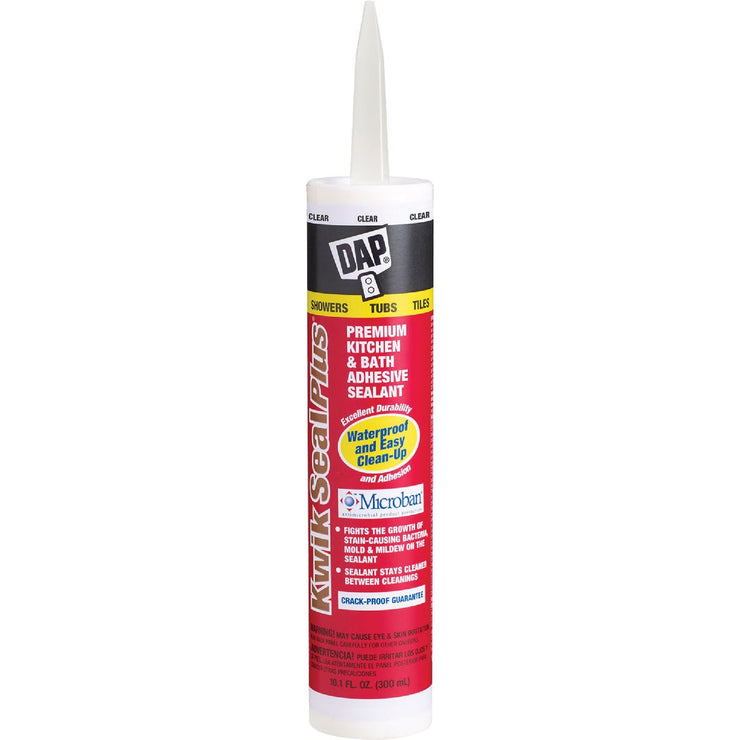 DAP Kwik Seal Plus 10.1 Oz. Clear Premium Kitchen & Bath Adhesive Sealant