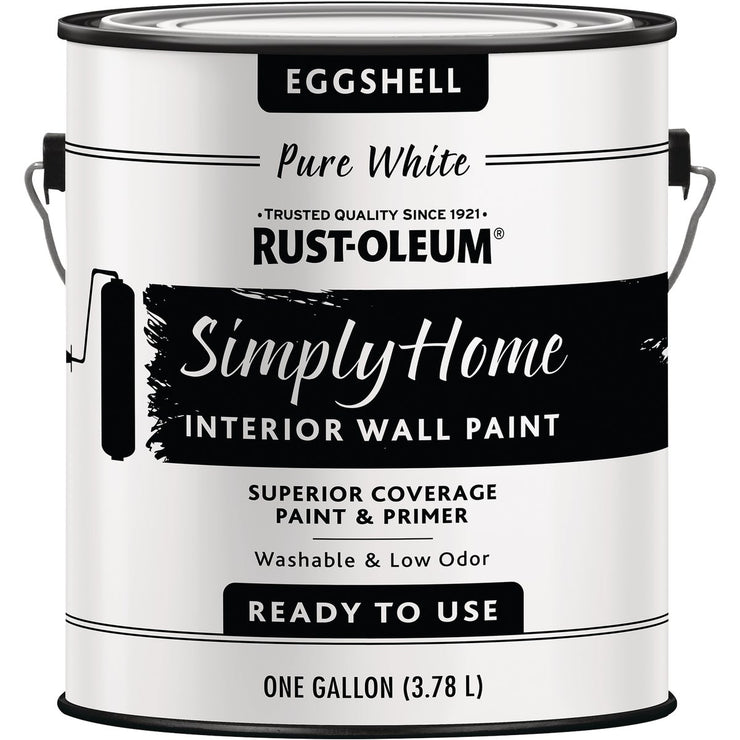 Simply Home Eggshell Pure White Interior Wall Paint, Gallon