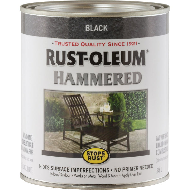 Rust-Oleum Stops Rust Hammered Paint, Black, 1 Qt.