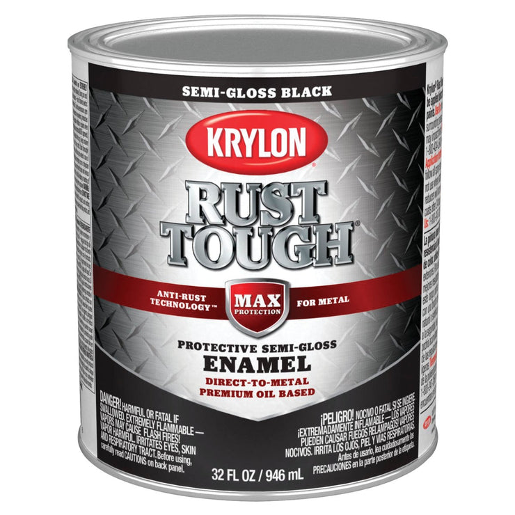 Valspar Anti-Rust Oil-Based Semi-Gloss Armor Rust Control Enamel, Black, 1 Qt.