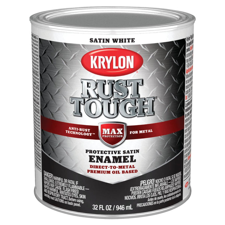 Valspar Anti-Rust Oil-Based Satin Armor Rust Control Enamel, White, 1 Qt.