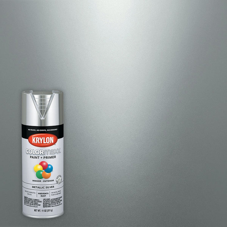 Krylon ColorMaxx 11 Oz. Metallic Gloss Spray Paint, Silver