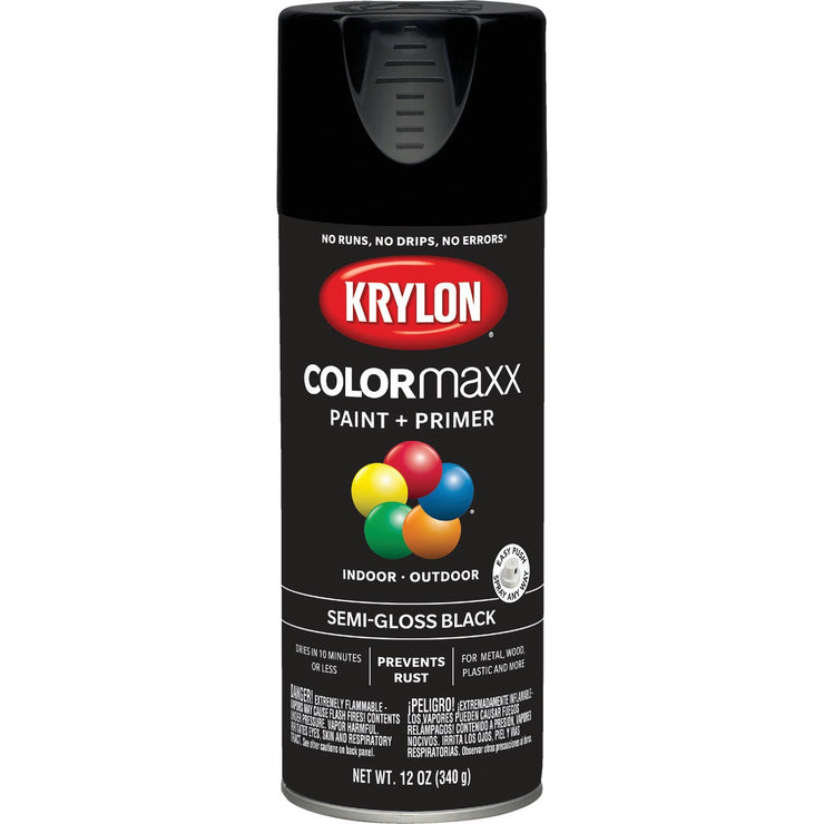 Krylon ColorMaxx 12 Oz. Semi-Gloss Spray Paint, Black
