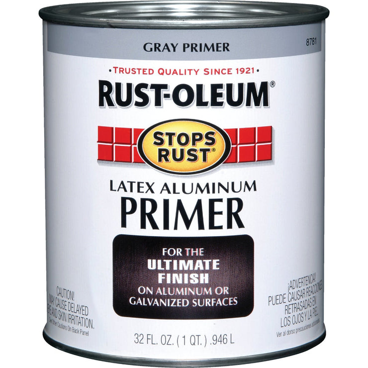 Rust-Oleum Stops Rust Latex Aluminum Primer, Gray, 1 Qt.