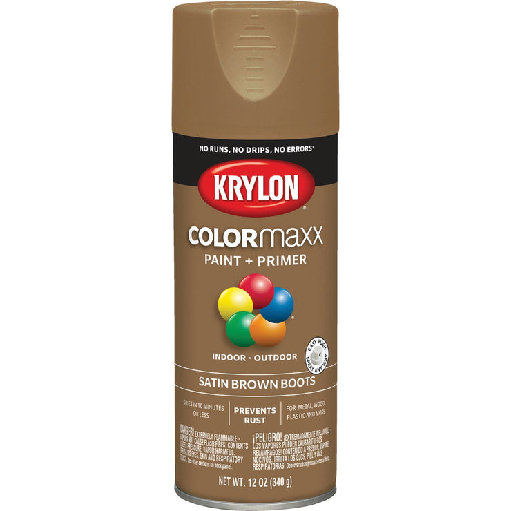 Krylon ColorMaxx 12 Oz. Satin Spray Paint, Brown Boots