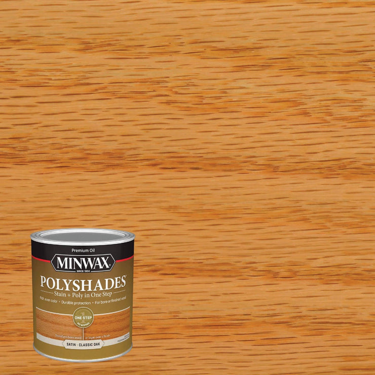 Minwax Polyshades 1 Qt. Satin Stain & Finish Polyurethane In 1-Step, Classic Oak