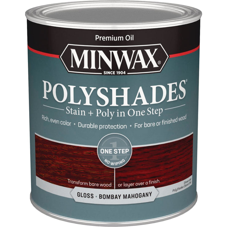 Minwax Polyshades 1 Qt. Gloss Stain & Finish Polyurethane In 1-Step, Bombay Mahogany