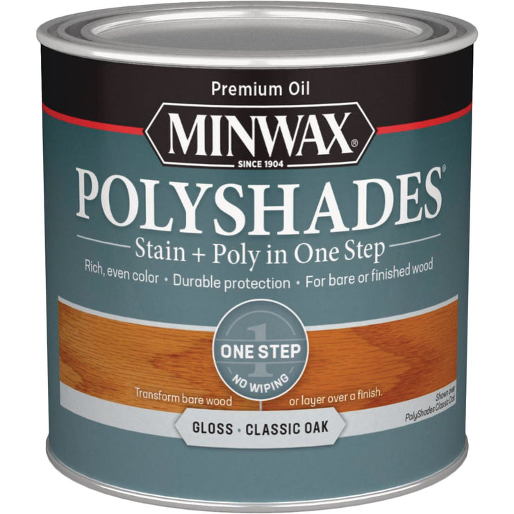 Minwax Polyshades 1/2 Pt. Gloss Stain & Finish Polyurethane In 1-Step, Classic Oak