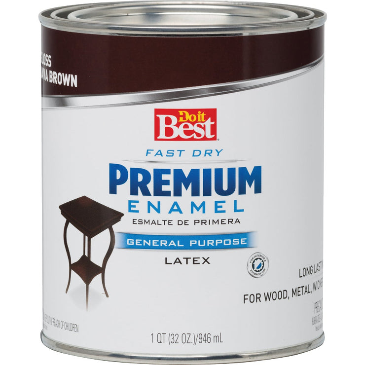 Do it Best Fast Dry Acrylic Latex Gloss Premium Enamel, Java Brown, 1 Qt.