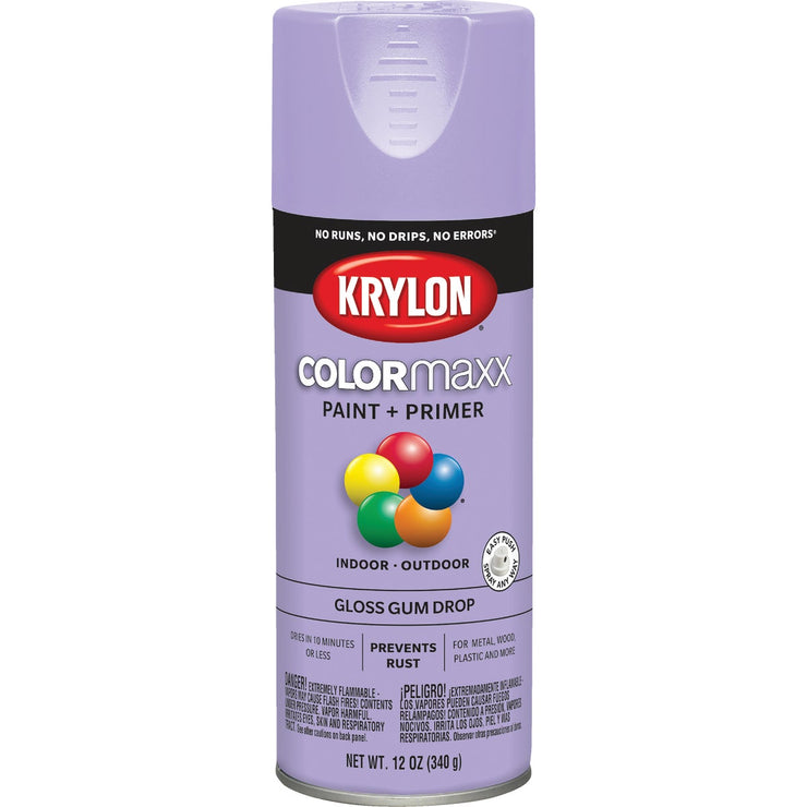 Krylon ColorMaxx12 Oz. Gloss Spray Paint, Gum Drop