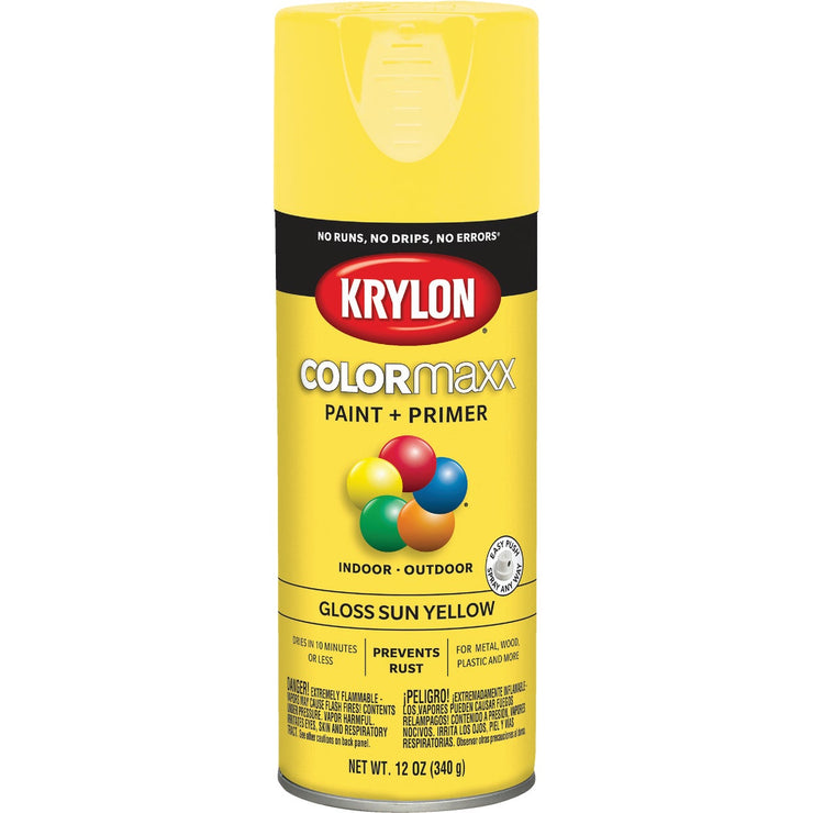 Krylon ColorMaxx 12 Oz. Gloss Spray Paint, Sun Yellow