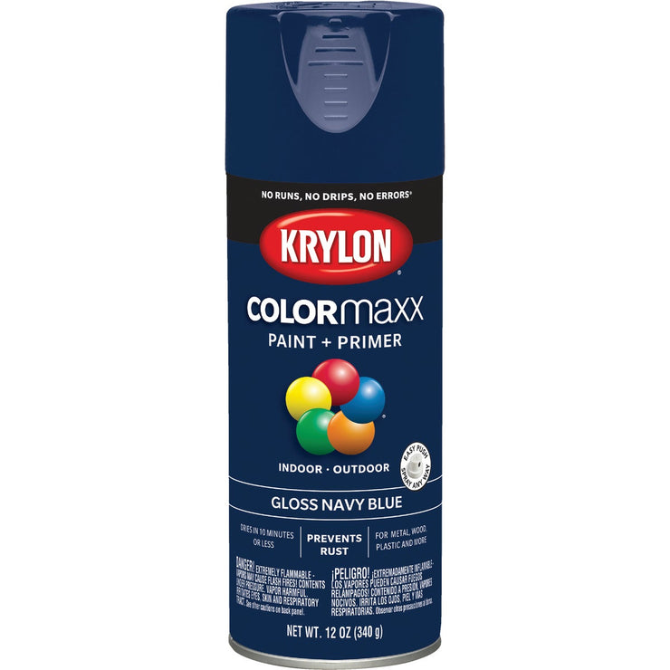 Krylon ColorMaxx 12 Oz. Gloss Spray Paint, Navy Blue