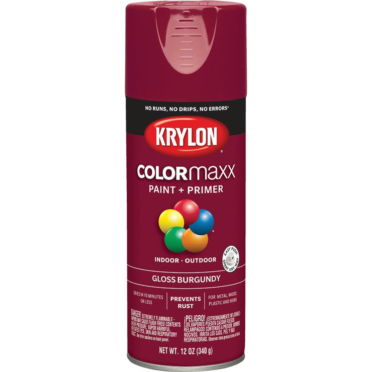 Krylon ColorMaxx12 Oz. Gloss Spray Paint, Burgundy
