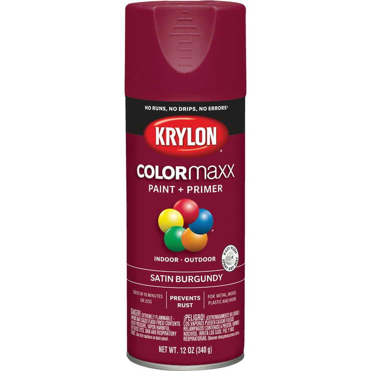 Krylon ColorMaxx 12 Oz. Satin Spray Paint, Burgundy