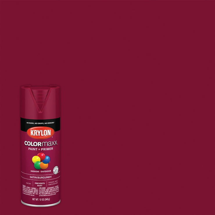Krylon ColorMaxx 12 Oz. Satin Spray Paint, Burgundy