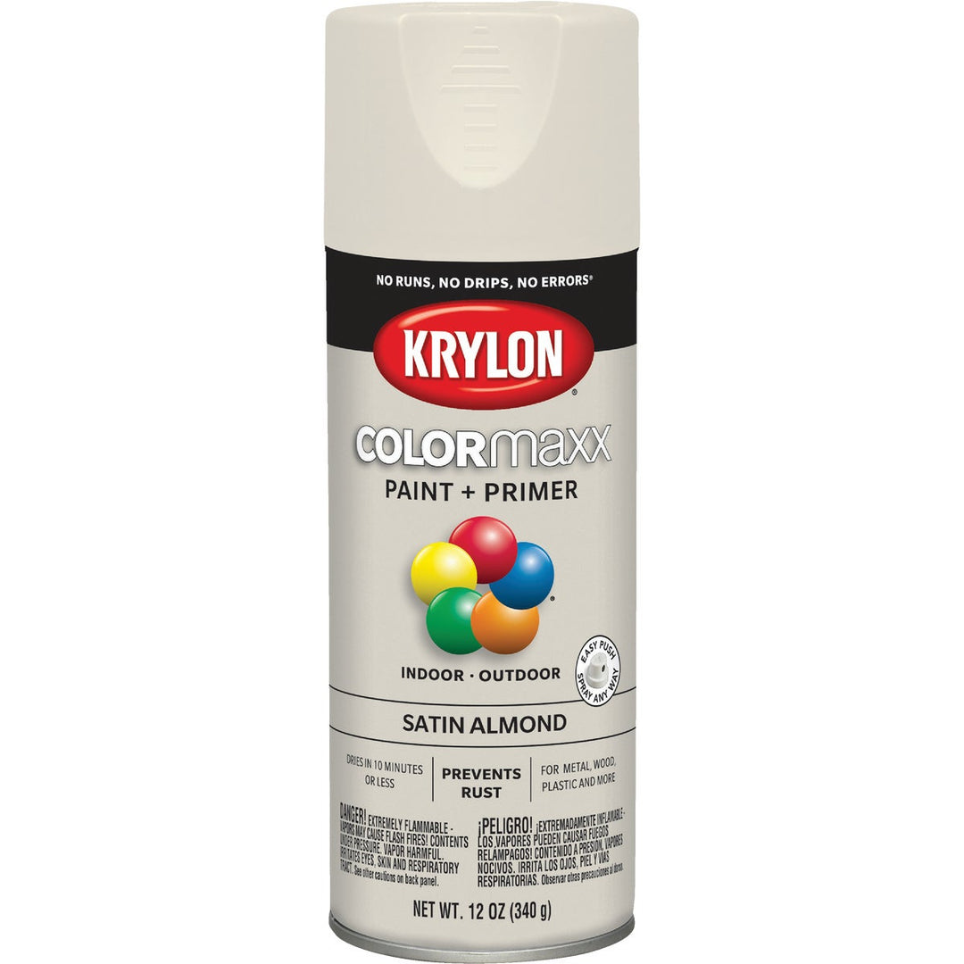 Krylon ColorMaxx 12 Oz. Satin Spray Paint, Almond – Hemlock Hardware