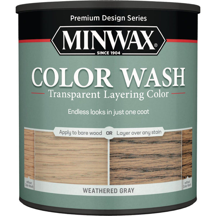 Minwax Color Wash Transparent Layering Color, Weathered Gray, 1 Qt.