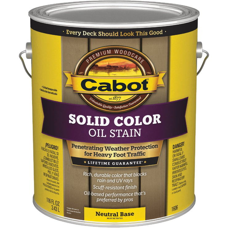 Cabot Solid Color Oil Deck Stain, Neutral Base, 1 Gal.