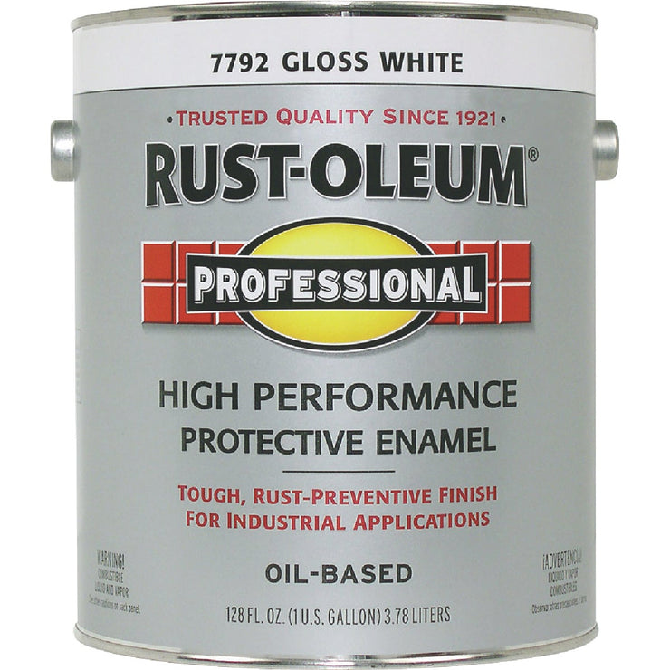 Rust-Oleum Professional Oil-Based Gloss VOC Formula Rust Control Enamel, White, 1 Gal.