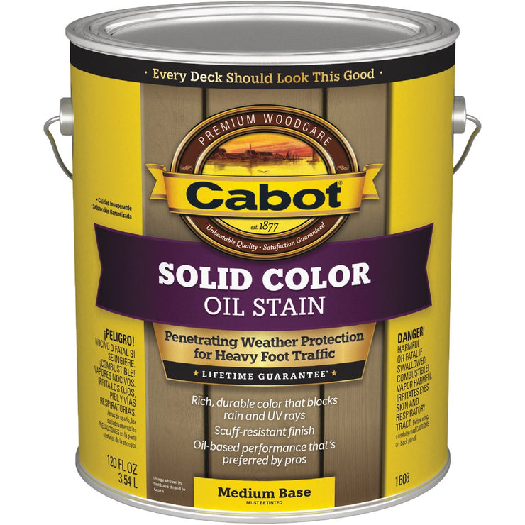 Cabot Solid Color Oil Deck Stain, Medium Base, 1 Gal.