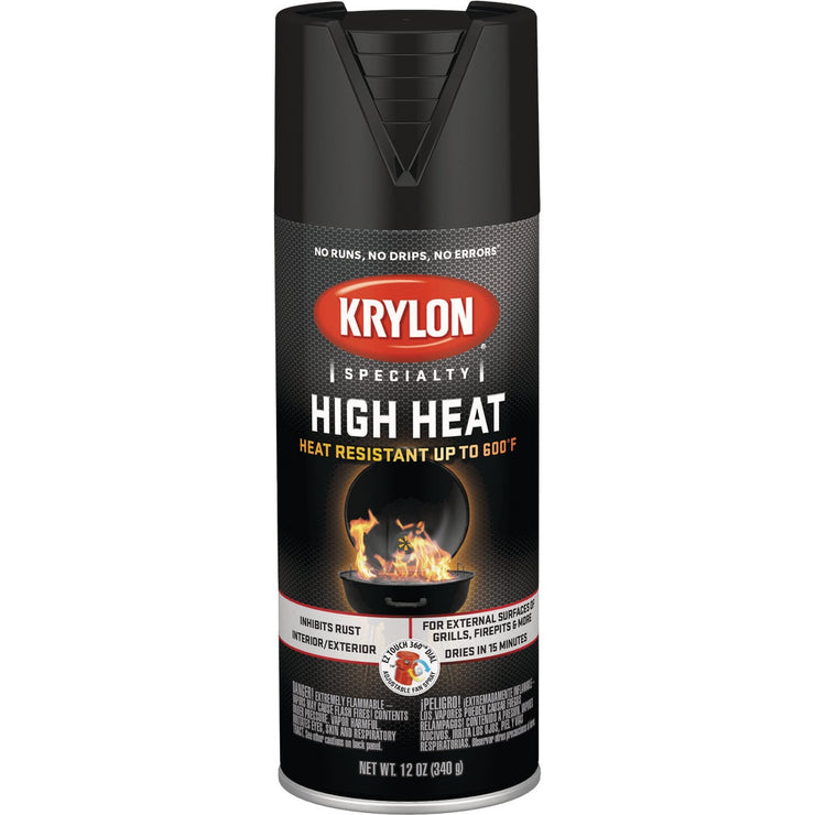 Krylon Flat Black 12 Oz. High Heat Spray Paint