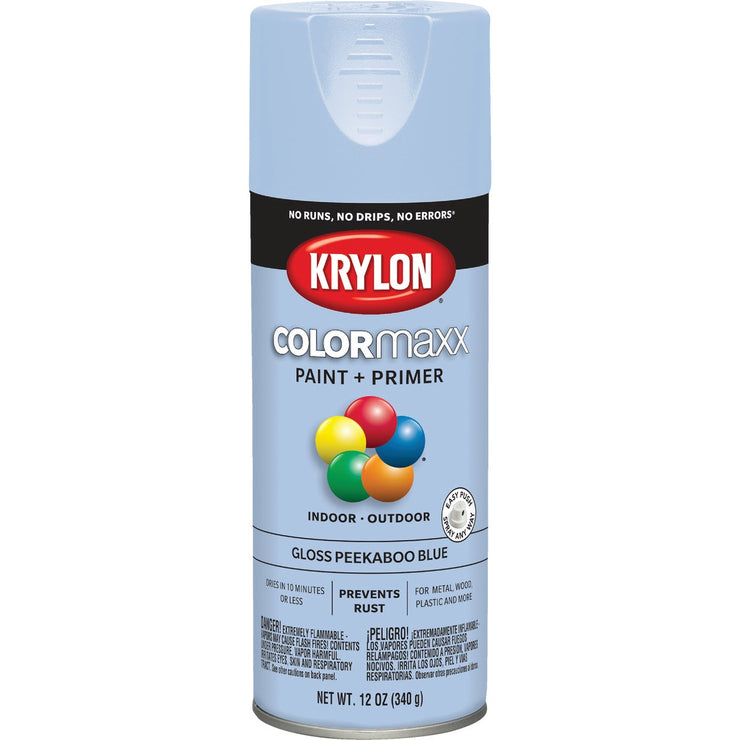 Krylon ColorMaxx 12 Oz. Gloss Spray Paint, Peekaboo Blue