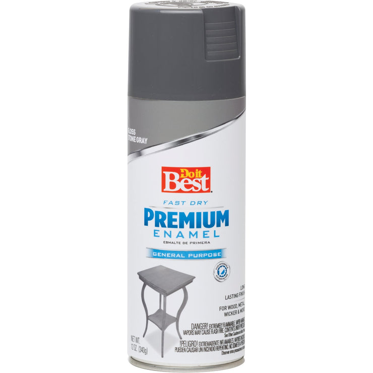 Do it Best Premium Enamel 12 Oz. Gloss Spray Paint, Stone Gray