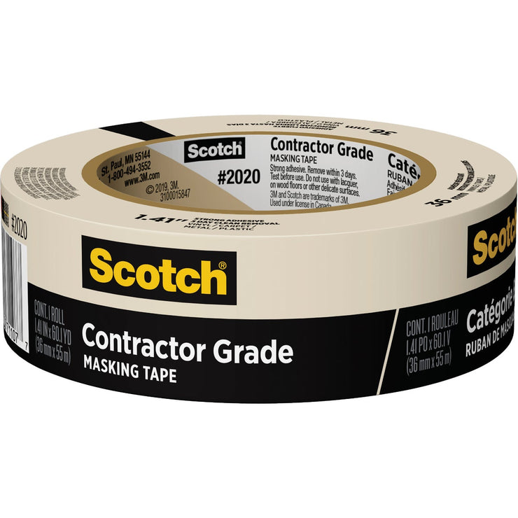 3M Scotch 1.41 In. x 60.1 Yd. Contractor Grade Masking Tape