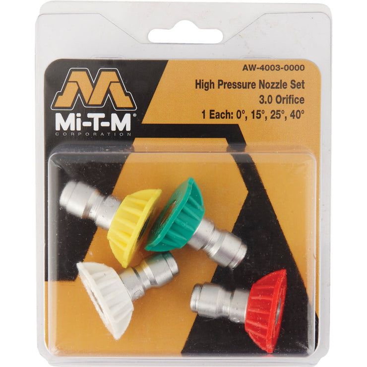 Mi-T-M 3.0mm Orifice Stainless Steel Pressure Washer Spray Tip (4-Pack)