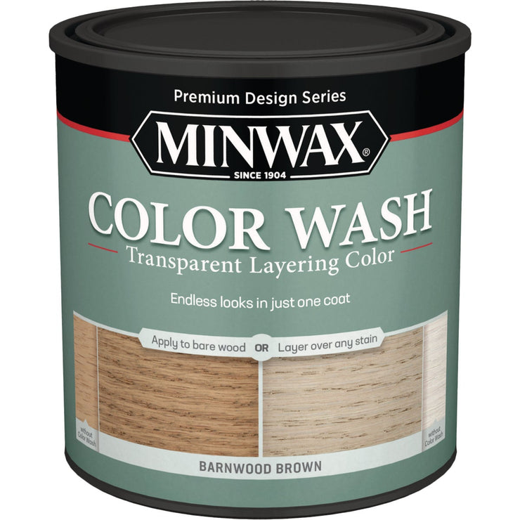 Minwax Color Wash Transparent Layering Color, Barnwood Brown, 1 Qt.