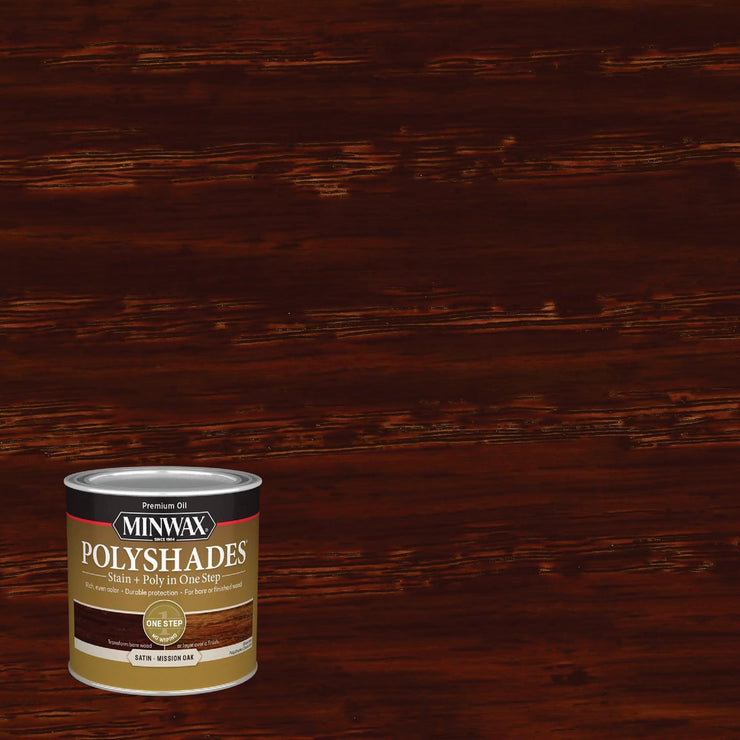 Minwax Polyshades 1/2 Pt. Satin Stain & Finish Polyurethane In 1-Step, Mission Oak