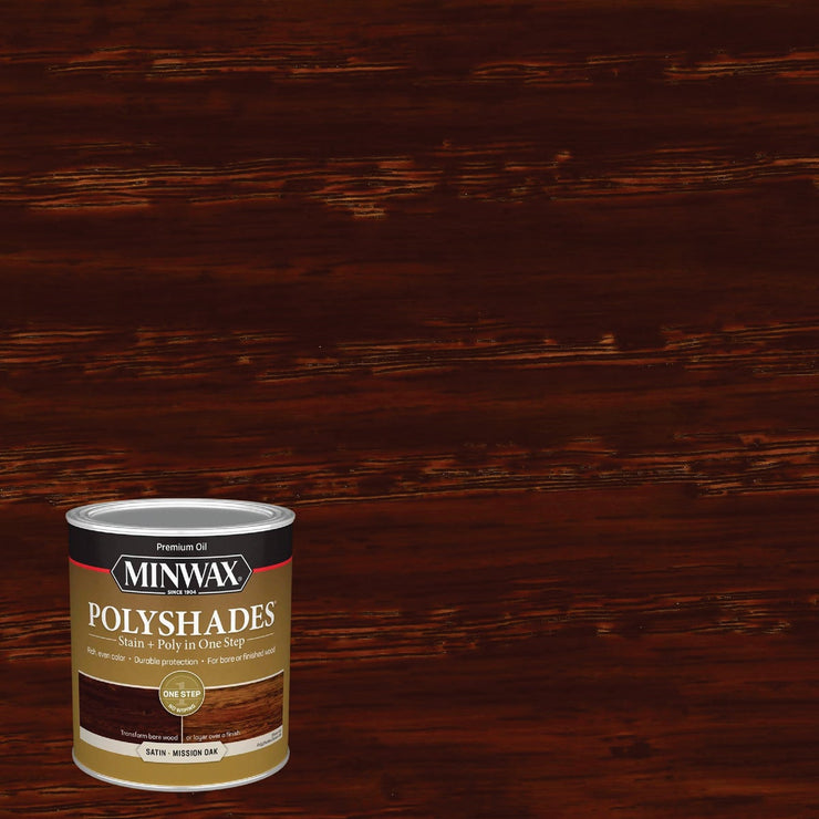 Minwax Polyshades 1 Qt. Satin Stain & Finish Polyurethane In 1-Step, Mission Oak