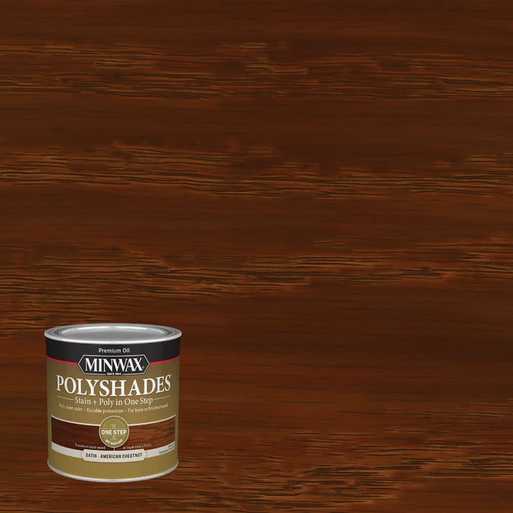 Minwax Polyshades 1/2 Pt. Satin Stain & Finish Polyurethane In 1-Step, American Chestnut