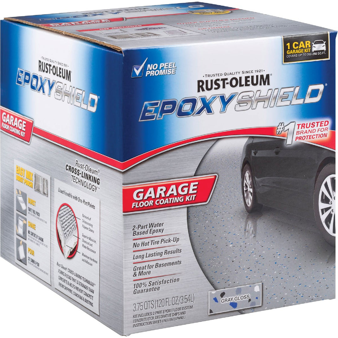 Rust-Oleum EPOXYSHIELD Gloss Garage Floor Coating Kit, Gray, 120