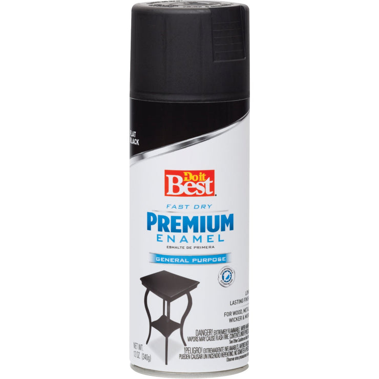 Do it Best Premium Enamel 12 Oz. Flat Spray Paint, Black