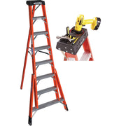 Werner 8 Ft. Fiberglass Tripod Step Ladder with 300 Lb. Load Capacity Type IA Ladder Rating