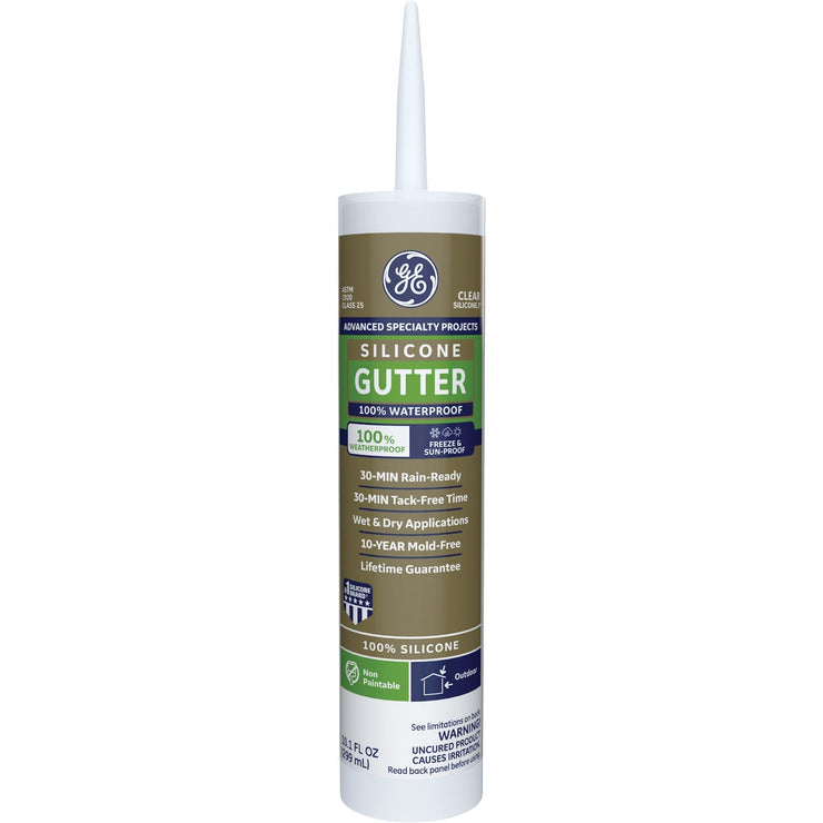 GE Gutter Silicone 2 Sealant, Clear, 10.1oz