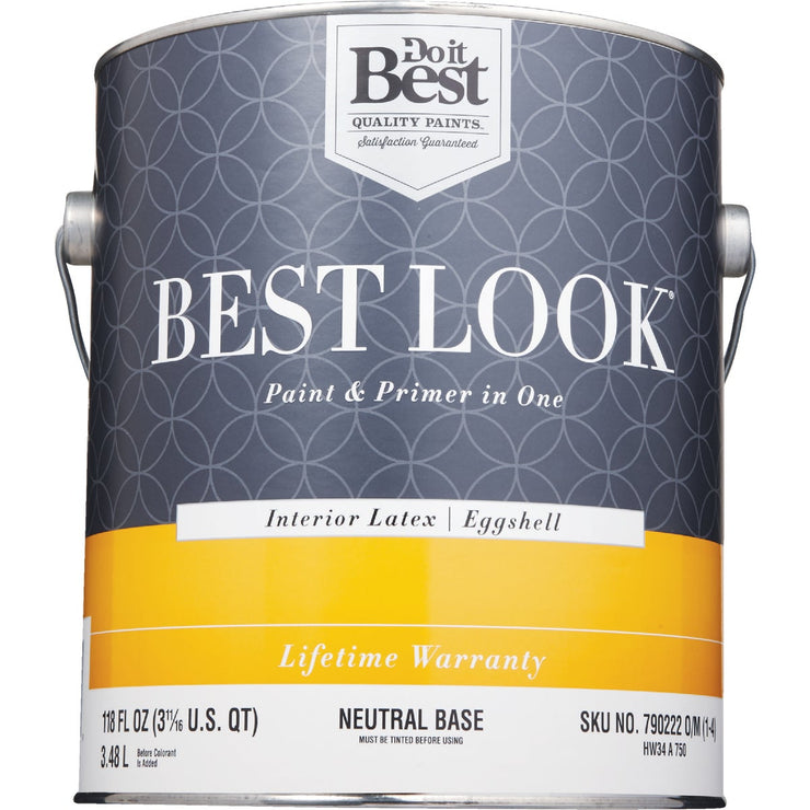Best Look Latex Paint & Primer In One Eggshell Interior Wall Paint, Neutral Base, 1 Gal.