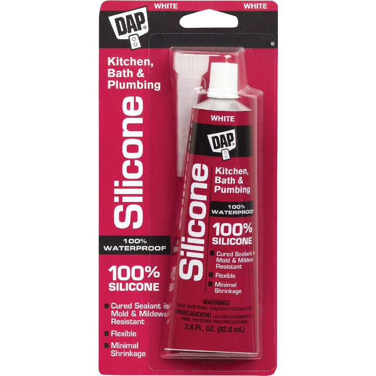 DAP 2.8 Oz. Kitchen & Bath 100% Silicone Rubber Sealant, White
