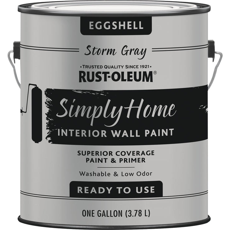 Simply Home Eggshell Storm Gray Interior Wall Paint, Gallon