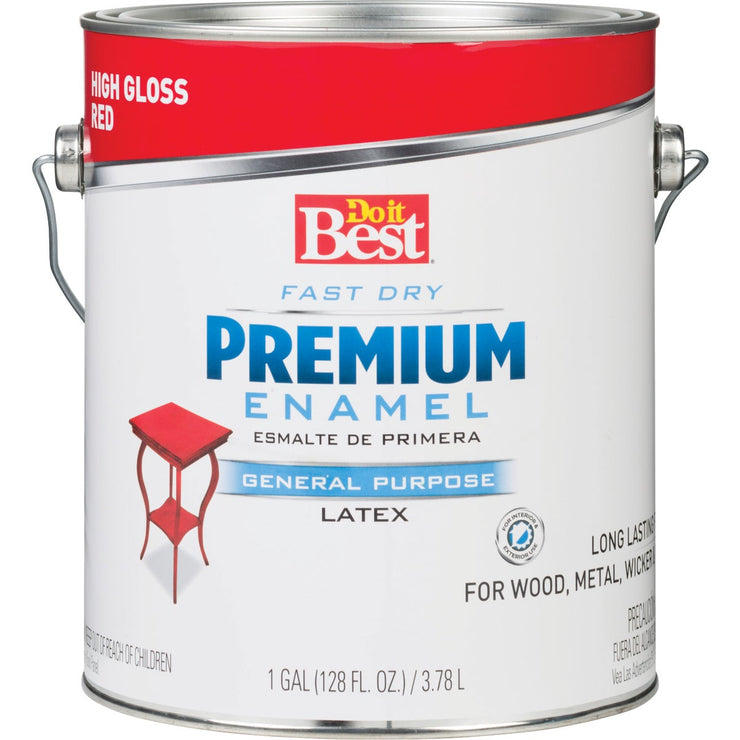 Do it Best Fast Dry Acrylic Latex Gloss Premium Enamel, Red, 1 Gal.