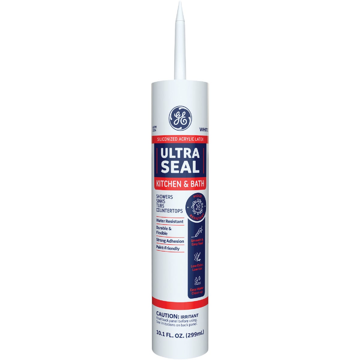 791472 GE Ultra Seal 10.1 Oz. White Siliconized Acrylic Latex Kitchen & Bath ...