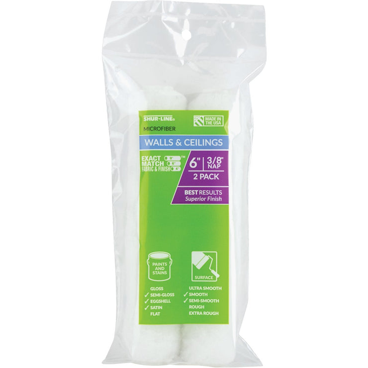 Shur-Line Shur-Flow 6 In. x 3/8 In. Mini Knit Fabric Roller Cover (2-Pack)