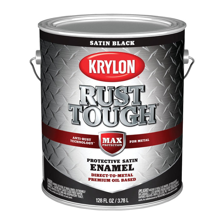 Valspar Anti-Rust Oil-Based Satin Armor Rust Control Enamel, Black, 1 Gal.