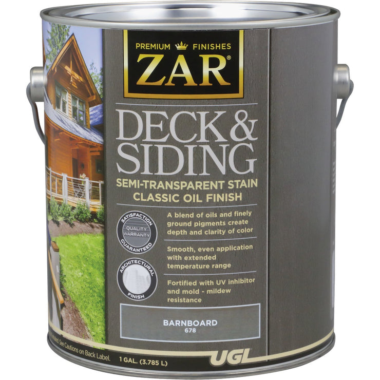 ZAR Semi-Transparent Deck and Siding Stain, Barnboard, 1 Gal.