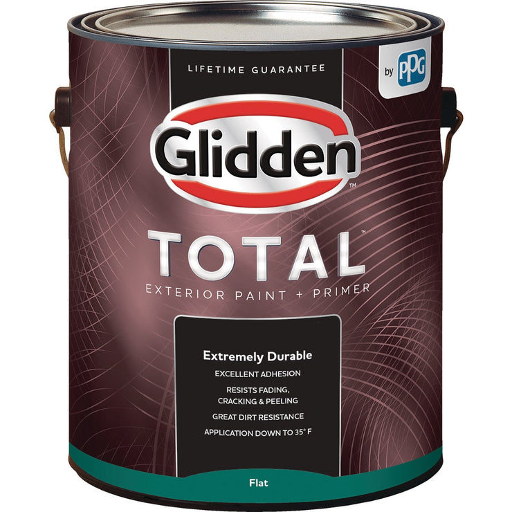Glidden Total Exterior Paint + Primer Flat Midtone Base 1 Gallon