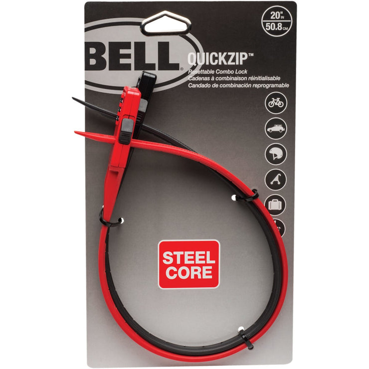 Bell QuickZip 20 In. x 4mm Resettable Combination Bicycle Lock 2 Pack Hemlock Hardware