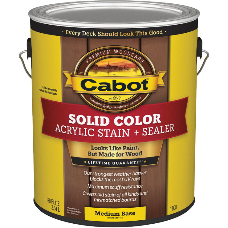 Cabot Solid Color Acrylic Deck Stain, Medium Base, 1 Gal.