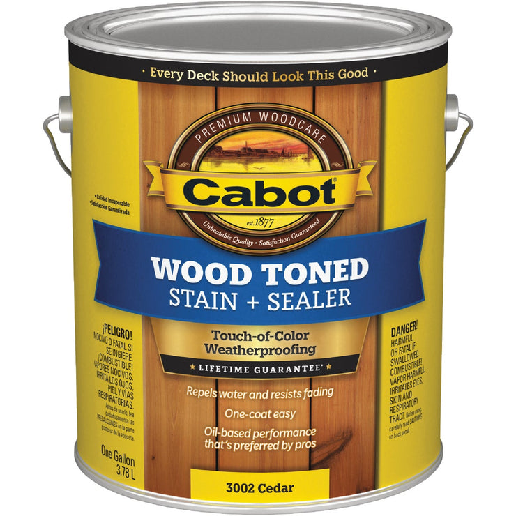Cabot Alkyd/Oil Base Wood Toned Deck & Siding Stain, Cedar, 1 Gal.