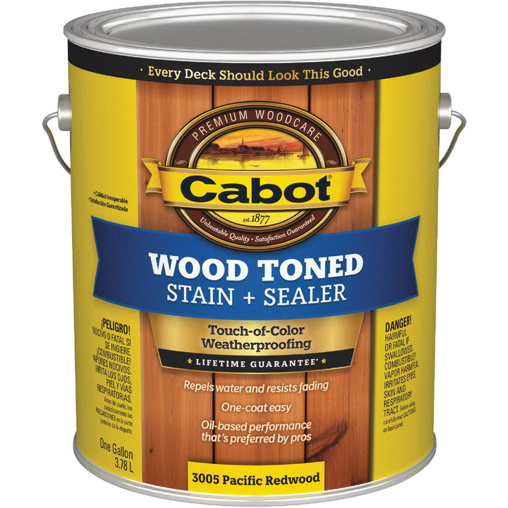 Cabot Alkyd/Oil Base Wood Toned Deck & Siding Stain, Pacific Redwood, 1 Gal.